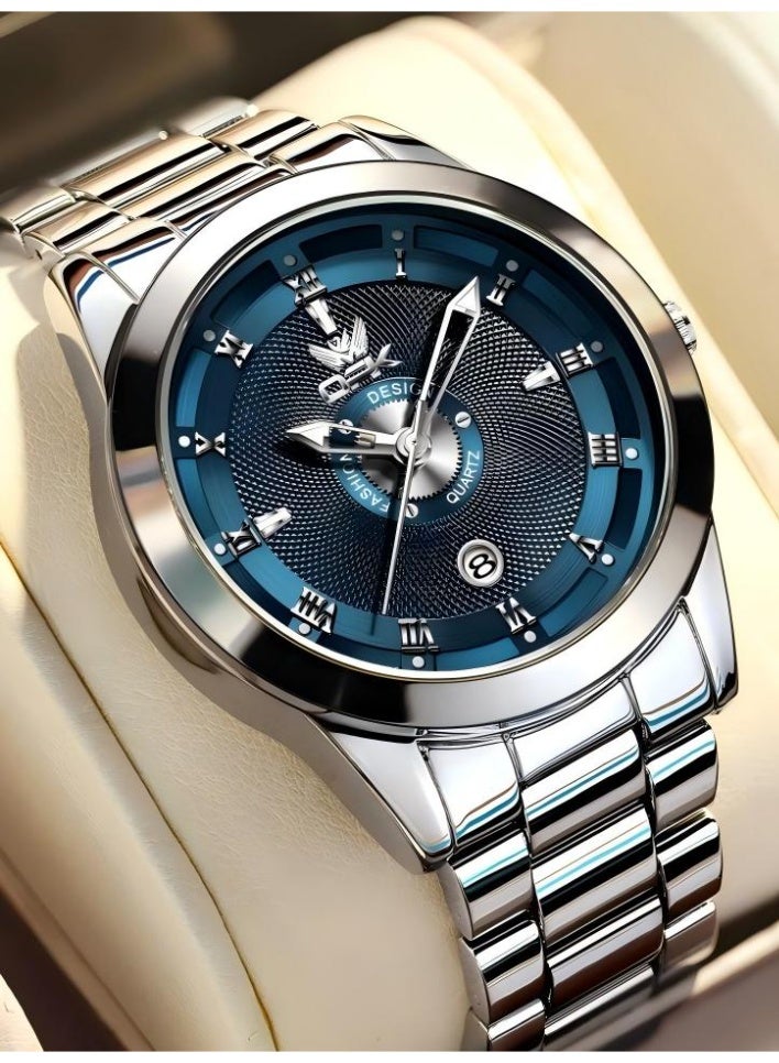 OPK Watch for Men Stainless Steel Waterproof Luminous Date Analog Quartz Wrist Watch Business Fashion Casual Men Watches - Image 1