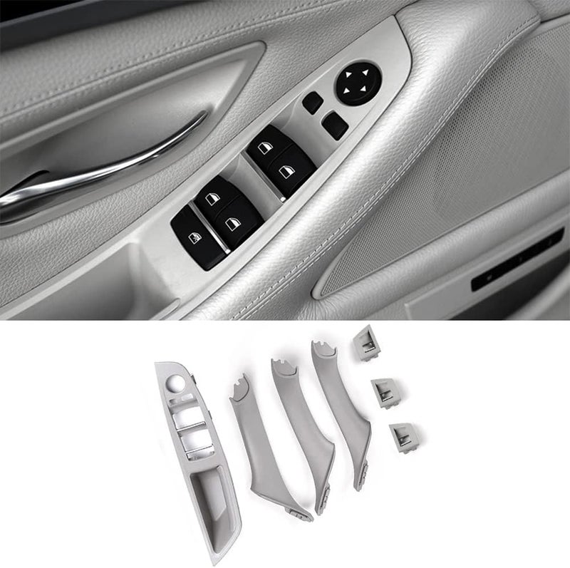 CHUANGHUI Car Door Handle Cover for BMW 5 Series F10 2011-2016 Interior Door Handles Replace Trim Cover 520i 528i 530i 535d 535i 550i (Gray) - Image 1