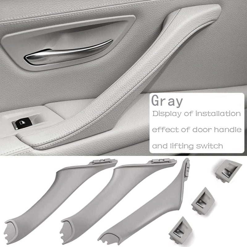 CHUANGHUI Car Door Handle Cover for BMW 5 Series F10 2011-2016 Interior Door Handles Replace Trim Cover 520i 528i 530i 535d 535i 550i (Gray) - Image 3