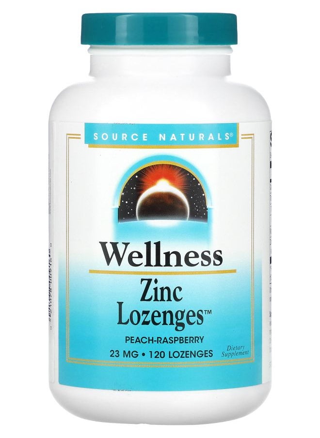 Source Naturals - Wellness Zinc Lozenges™ Peach-Raspberry 23 mg 120 Lozenges - Image 1
