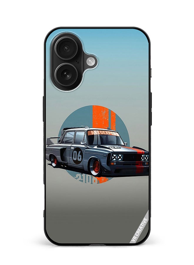 Protective Case Cover For Apple iPhone 16 Racing Car Design Multicolour