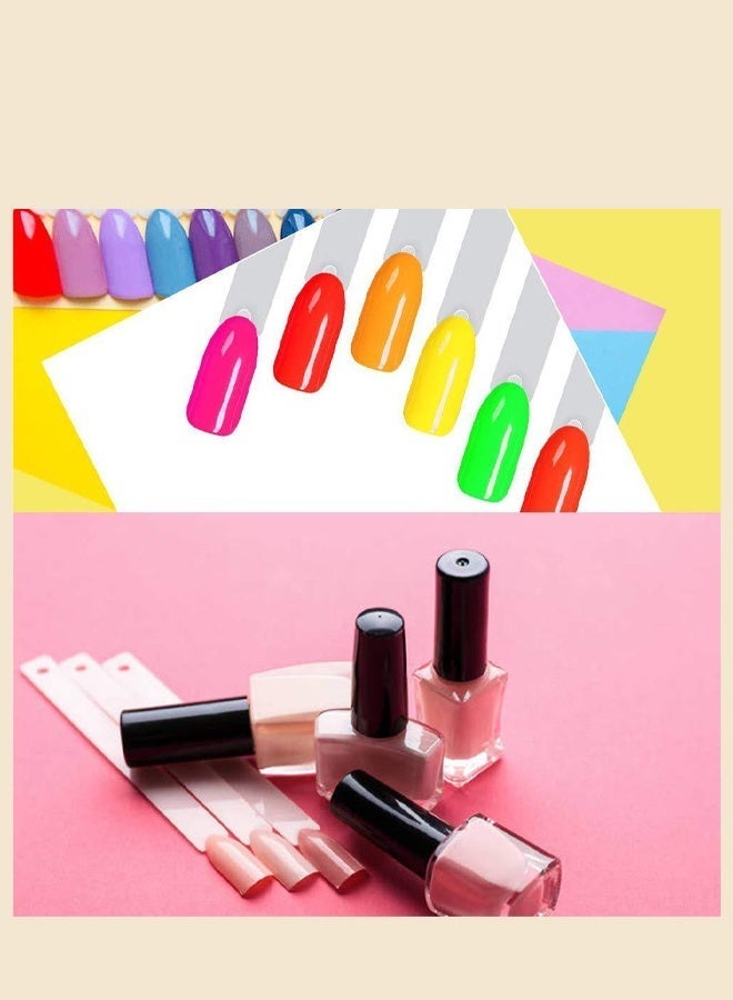 Clear Nail Swatch Sticks with Ring, Fan Shape Nail Art Polish Display Tips, False Nail Sample Sticks, Nail Practice Color Display, Transparent Polish Board for Nail, 150 Pcs - Image 4