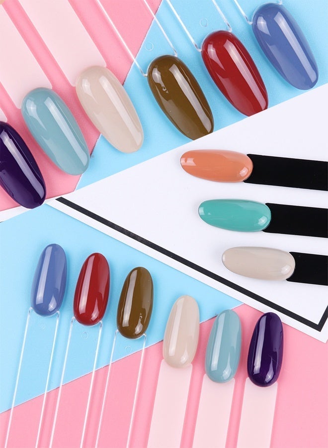 Clear Nail Swatch Sticks with Ring, Fan Shape Nail Art Polish Display Tips, False Nail Sample Sticks, Nail Practice Color Display, Transparent Polish Board for Nail, 150 Pcs - Image 3