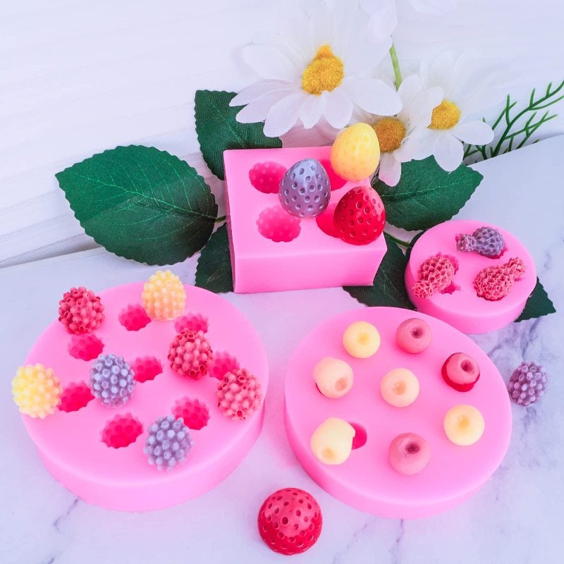 Silicone Mold Set: 5 Pink Fruit Shaped Molds - Food-Grade BPA-Free Flexible Non-Stick Design, Effortless Release & Temperature Resilient, For Baking Crafting Beginners Professionals - Image 3