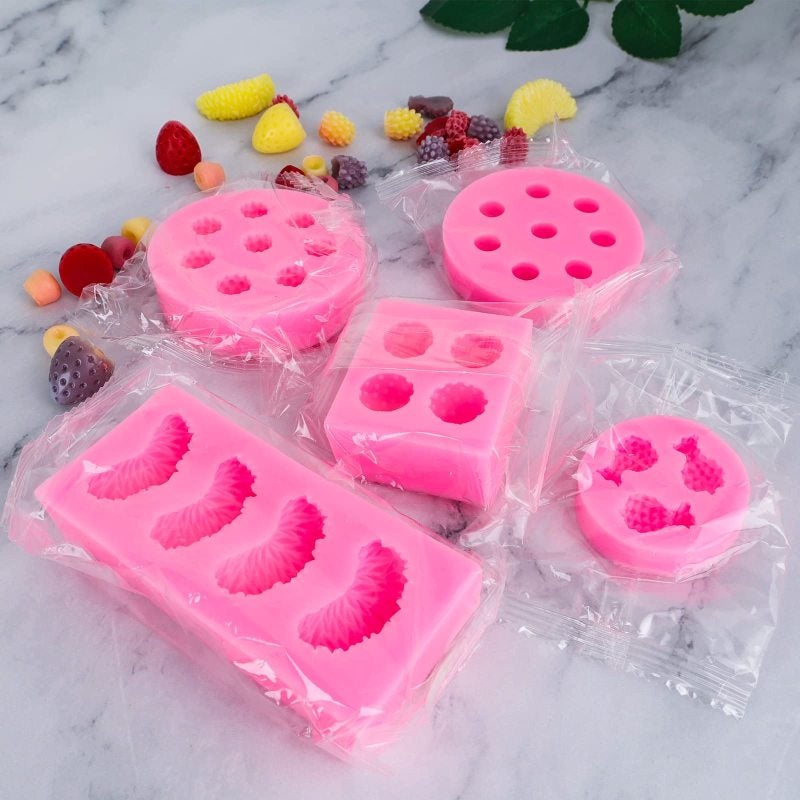 Silicone Mold Set: 5 Pink Fruit Shaped Molds - Food-Grade BPA-Free Flexible Non-Stick Design, Effortless Release & Temperature Resilient, For Baking Crafting Beginners Professionals - Image 5
