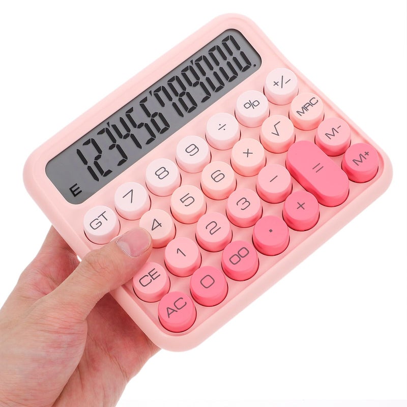 حاسبة أساسية محمولة متدرجة اللون الوردي للمكتب والمدرسة والاستخدام اليومي - Image 4