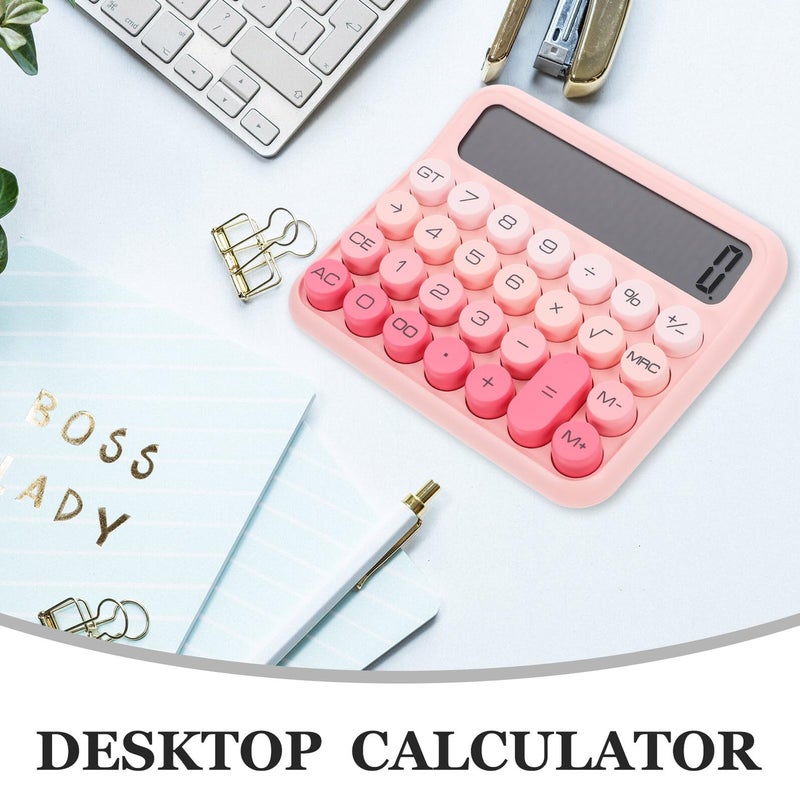 حاسبة أساسية محمولة متدرجة اللون الوردي للمكتب والمدرسة والاستخدام اليومي - Image 5