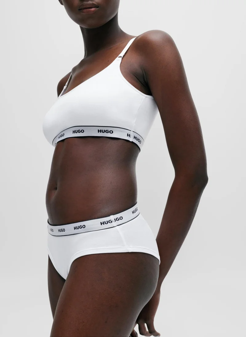 HUGO Three-pack of stretch-cotton briefs with logo waistbands