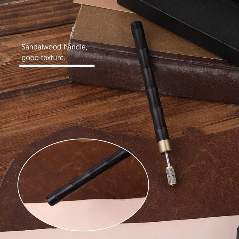 DIY Crafts Leather Edge Dye Pen Edge Dye Roller Pen Wood Handle Stainless Steel Top Edge Dye Roller Oil Pen, Leather Edge Painting Roller Tools for Leather Craft Working Other Accessries (1 Kit) - Image 4