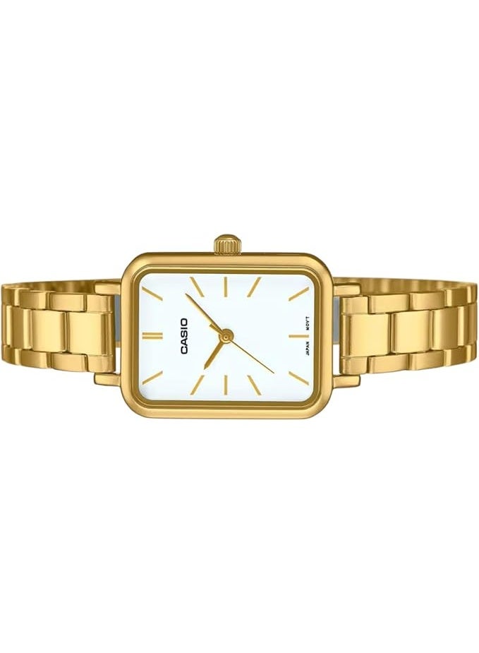 Casio Women's Watch - LTP-V009G-7EUDF White Dial, Gold Band - Image 2