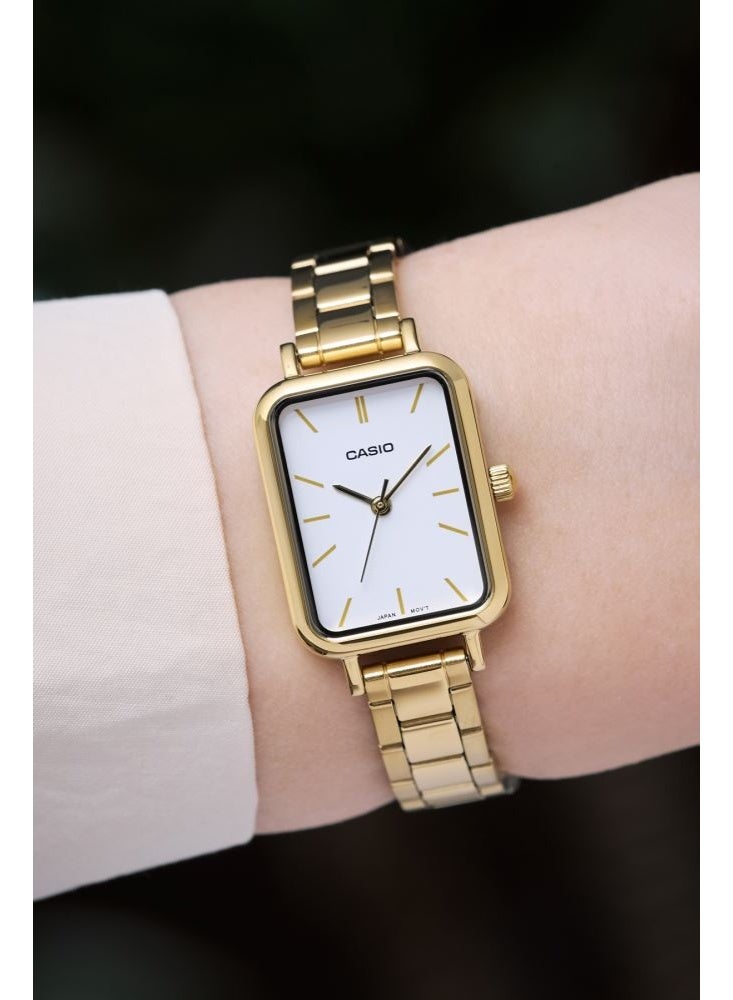 Casio Women's Watch - LTP-V009G-7EUDF White Dial, Gold Band - Image 5