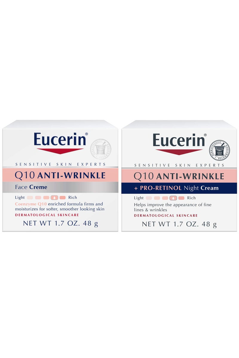 Eucerin Q10 Anti Wrinkle Face Cream Bundle Day Cream and Night Cream For Face Pack of 2 - Image 1