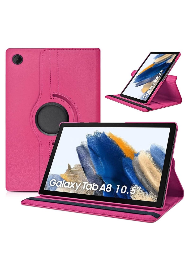 راكسوم جراب متوافق مع جهاز Galaxy Tab A8 مقاس 10.5 بوصة (SM-X200/X205/X207)، جراب Galaxy Tab A8 مقاس 10.5 بوصة، جراب جلدي دوار بزاوية 360 درجة مع خاصية السكون/التنشيط التلقائي لجهاز Tab A8 2022 (أحمر وردي) - Image 5