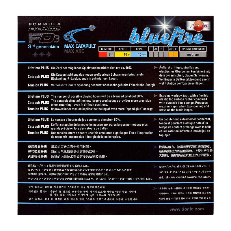 donic مطاط تنس الطاولة بلو فاير JP 01، اللون - أحمر - Image 5