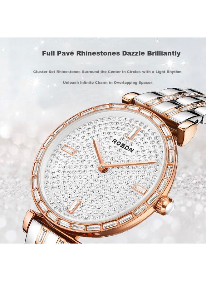 ROSDN Laoston Women's Luxury Starry Sky Diamond Inlaid Simple Ladies Watch New Year Valentine's Day Gift For Girlfriend - Image 5