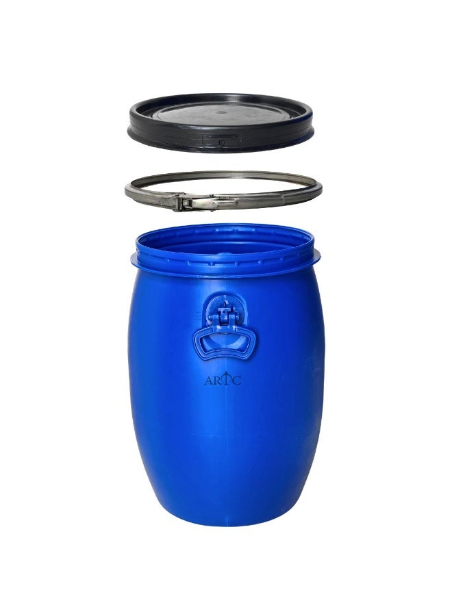 ARTC New 50L Premium HDPE Blue Plastic Storage Barrel, Round Jerrycan with Sealed Lid & Handle | Heavy Duty Airtight Leakproof Food Grade & Chemical Safe Drum for Perfume, Oil, Oud, Food, Water, Chemical, Liquid, Dry Goods | Pure High-Quality Material Reusable Industrial Container for Shipping Companies, Factories, Shops, Warehouses - Image 3