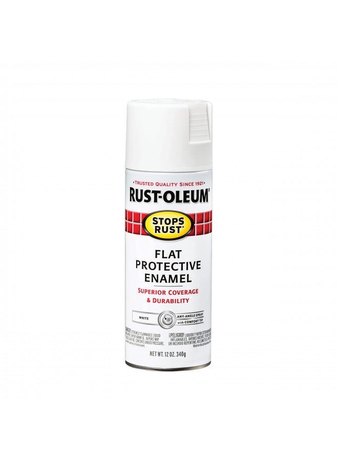 Rust-Oleum 7790830 Stops Rust Spray Paint, 12 oz, Flat White - Image 2