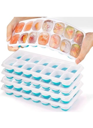 18 Ice Cube Tray with Removable Spill-Proof Lid, Freezer Ice Trays, Silicone Ice Cube Tray, Stackable Ice Trays with Lids (Multicolor) - pzsku/Z6EFA8CD1837BA817BA33Z/45/1751282764/4ad4b6a3-31c2-4b60-a244-dcb85bdad750