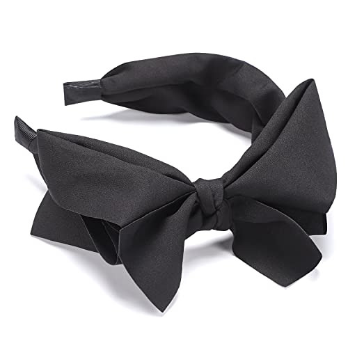 WantGor Women's Wide Turban Headbands with Knotted Bowknot Hair Hoop and Bows Accessories (Black) - Image 2