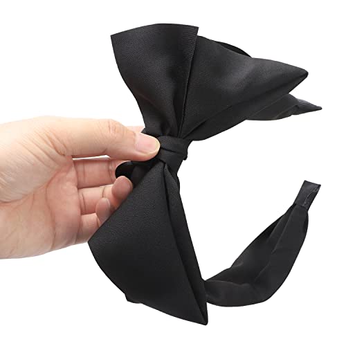 WantGor Women's Wide Turban Headbands with Knotted Bowknot Hair Hoop and Bows Accessories (Black) - Image 3
