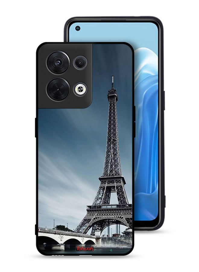 Tolwak Oppo Reno8 5G Protective Case Cover Eiffel Tower - Image 1