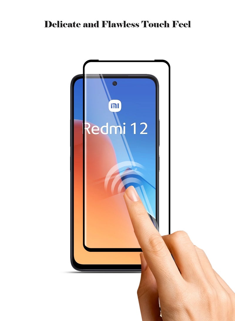 Techie واقي شاشة Techie Full Cover 10H Hardness HD من الزجاج المقوى لهاتف Redmi 12 - مضاد للخدش ومضاد لبصمات الأصابع ومضاد للفقاعات - Image 4