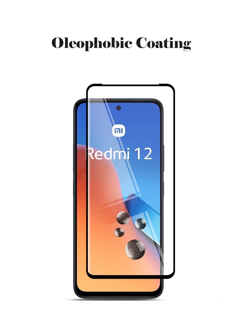Techie واقي شاشة Techie Full Cover 10H Hardness HD من الزجاج المقوى لهاتف Redmi 12 - مضاد للخدش ومضاد لبصمات الأصابع ومضاد للفقاعات - Image 3