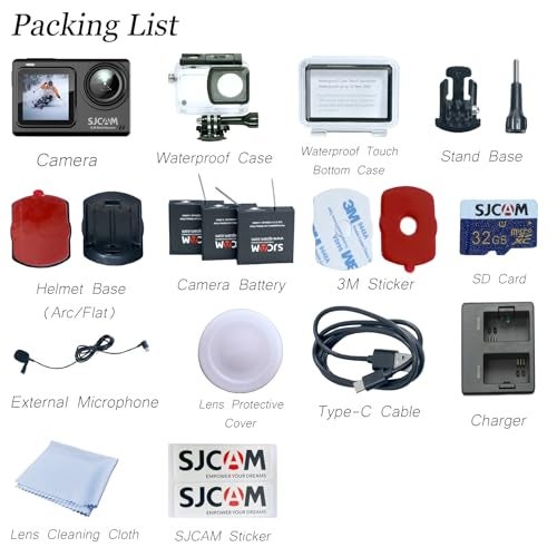 SJCAM SJ8 Dual Screen 4k 20MP Action Camera Kit | 2.33" Dual Touch Screen, 140° Wide-Angle | 30M Underwater, Super Night Vision with Mic, 3X 1200 mAh Batteries, Charger, 32GB SD Card - Image 4