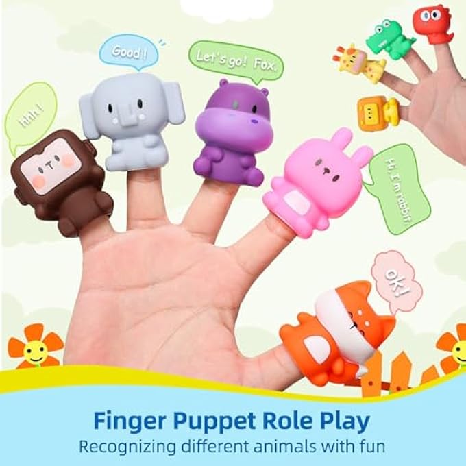 DIGITAL ANIMAL TRAIN PEEKABOO LEARNING TOYS, COUNTING, MATCHING, SORTING, PRESCHOOL MONTESSORI LEARNING TOY WITH 10 ANIMALS, FINGER PUPPETS, FINE MOTOR SKILL, BOY GIRL BIRTHDAY GIFT - Image 5