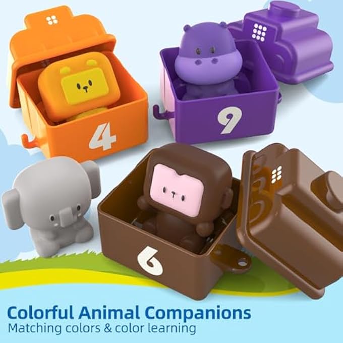 DIGITAL ANIMAL TRAIN PEEKABOO LEARNING TOYS, COUNTING, MATCHING, SORTING, PRESCHOOL MONTESSORI LEARNING TOY WITH 10 ANIMALS, FINGER PUPPETS, FINE MOTOR SKILL, BOY GIRL BIRTHDAY GIFT - Image 4