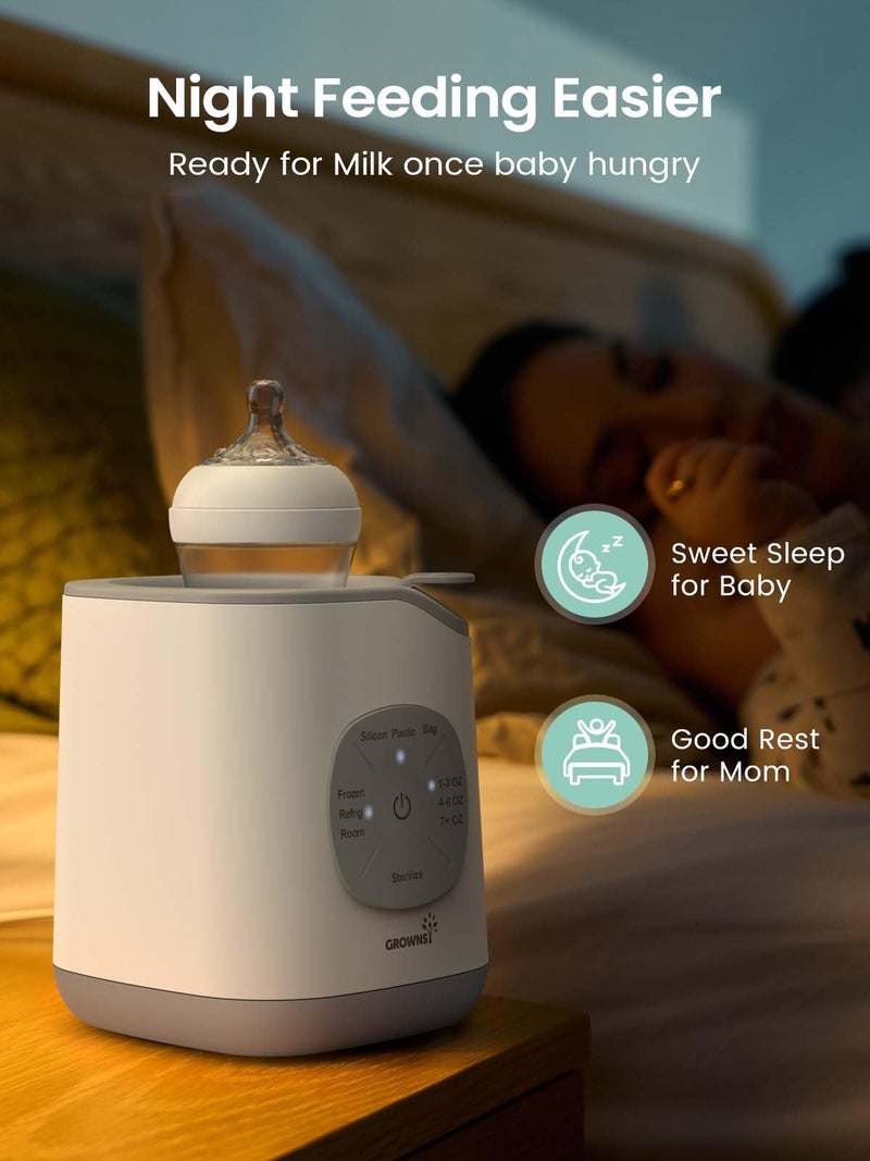 GROWNSY GROWNSY Bottle Warmer, Baby Bottle Warmer Fast for Breastmilk & Formula, Accurate Temperature Control, Milk Warmer for All Bottles with Thaw, Sterilizing, Keep Warm, Heat Food  - Image 5