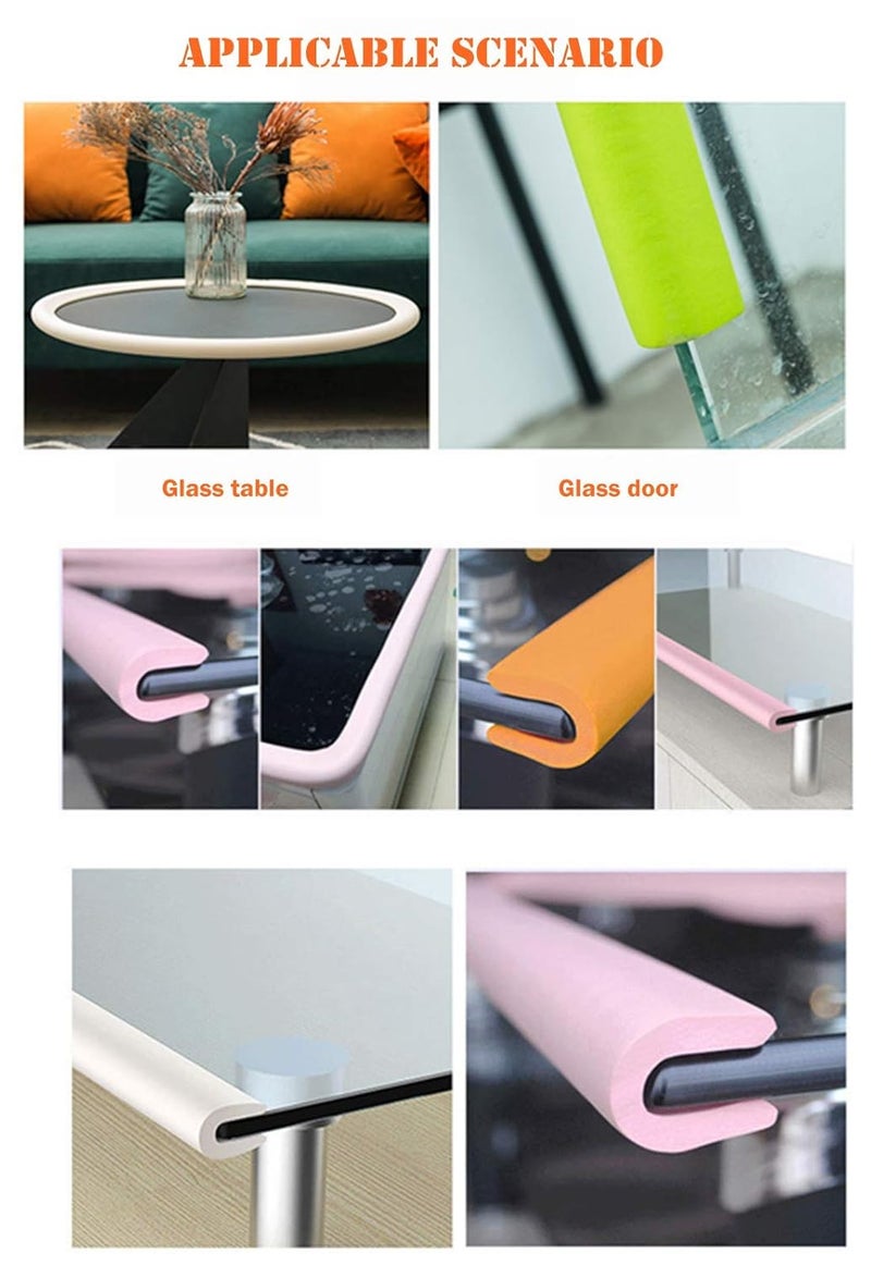M2cbridge U Shape Extra Thick Furniture Table Edge Protectors Foam Baby Safety Bumper Guard 6.5 Ft (Black) - Image 5