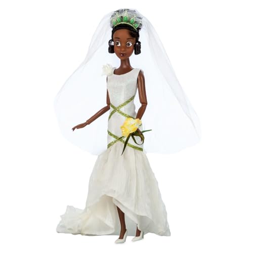 Disney Store Dolls & Games Princess Wedding Doll Set (Tiana & Prince Naveen) Princess Toys with Molded Details, Deluxe Wedding Costumes, Scenic Display Packaging and Accessories - Set of 2 - Image 4