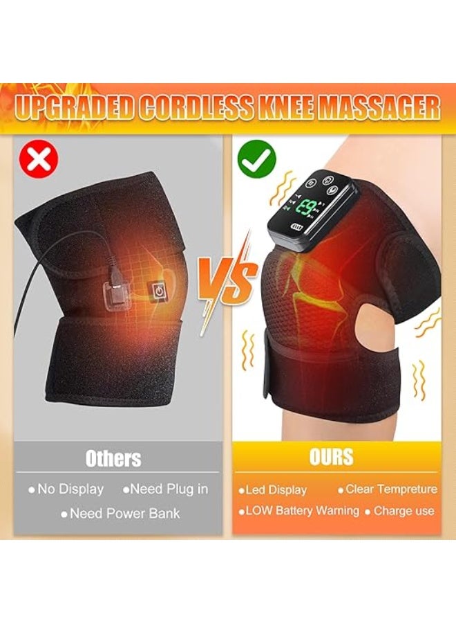 جهاز تدليك الركبة اللاسلكي بالأشعة تحت الحمراء – دعامة حرارية 3 في 1 مع خاصية الاهتزاز للركبة والكوع والكتف – جهاز قابل للشحن لعلاج خشونة المفاصل وتيبس العضلات - Image 5