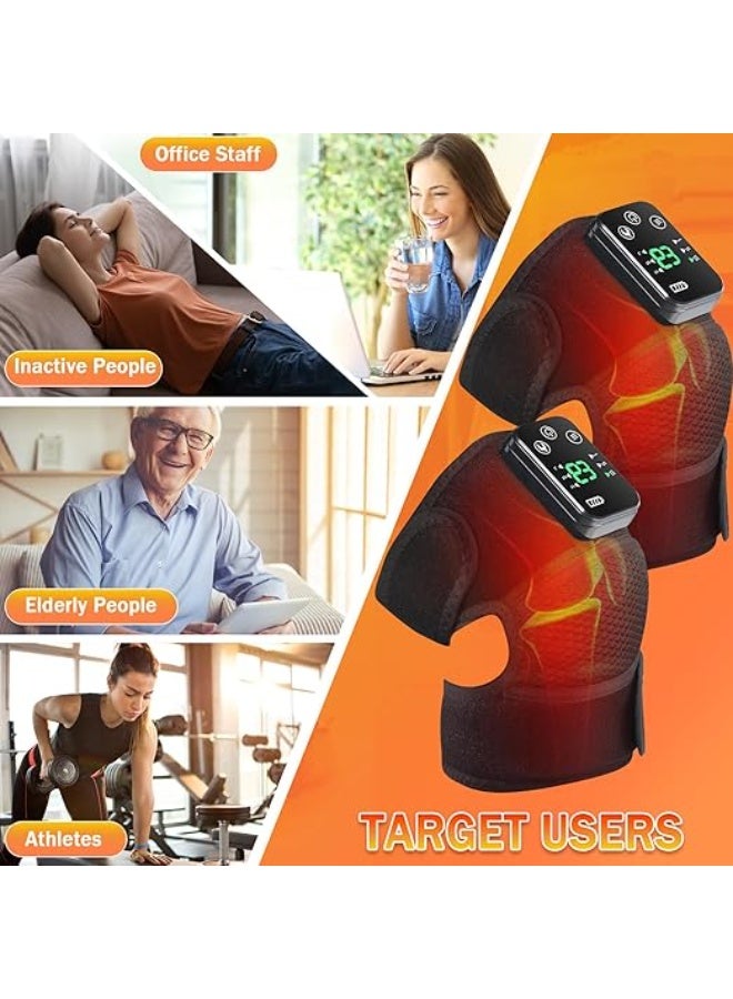 جهاز تدليك الركبة اللاسلكي بالأشعة تحت الحمراء – دعامة حرارية 3 في 1 مع خاصية الاهتزاز للركبة والكوع والكتف – جهاز قابل للشحن لعلاج خشونة المفاصل وتيبس العضلات - Image 4