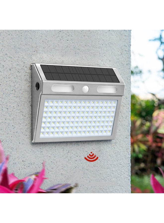 مصباح حائط خارجي يعمل بالطاقة الشمسية LED مع مستشعر حركة، مصباح أمان مقاوم للماء من الفولاذ المقاوم للصدأ للحديقة والفناء - Image 2