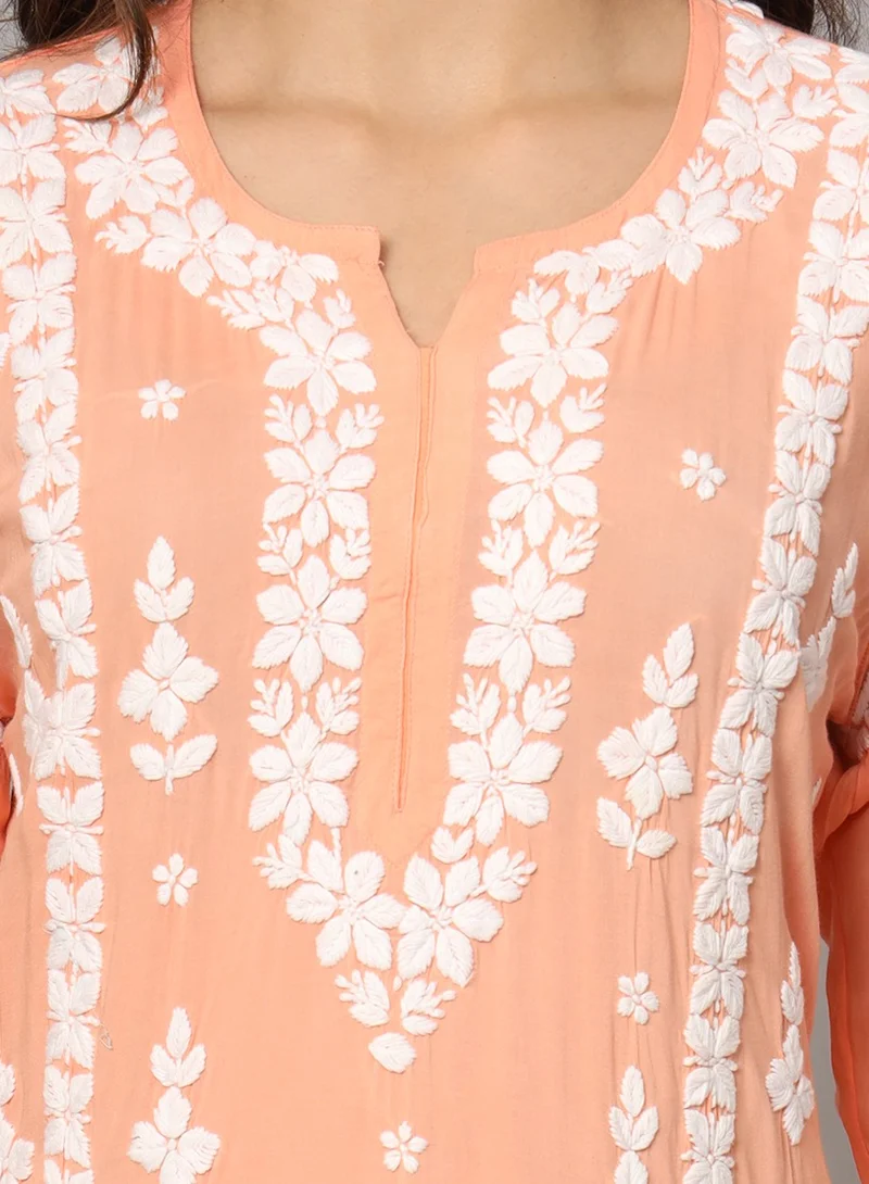 Alaya Women Hand Embroidered Chikankari Modal Kurta set-AL4049KS