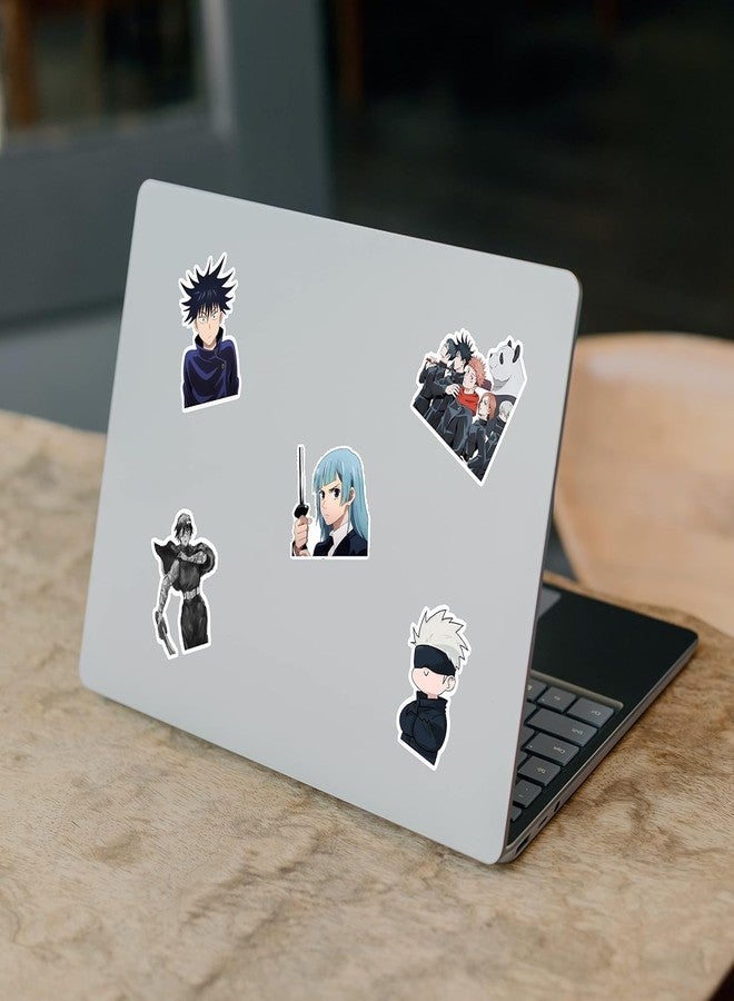 EXO DECOR Pack of 56 Jujutsu Anime Aesthetic Vinyl Stickers for Laptop, Journal, Bike Helmet, Diary, Guitar, Mobile Case - Waterproof Residue Free Manga Sticker - Image 2