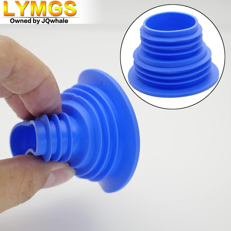 LYMGS Universal Fit Drain Pipe Hose Silicone Plug, Washing Machine Drain Hose Sealing Plug Kitchen Pipe Sewer Seal Ring Laundry Room Bathroom Bathtub, Black White Blue 3 Pack - Image 5