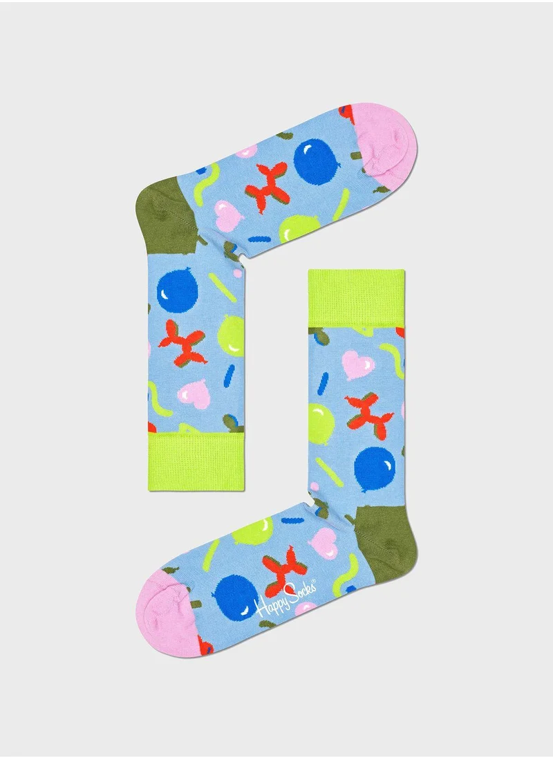 Happy Socks 3-Pack Embroidered Crew Sock