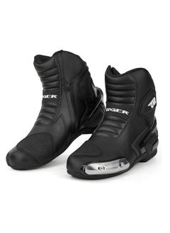 TIGER Waterproof Motorcycle Racing Boots Anti-Slip Reflective Anti-Fall Anti-Collision Off-Road Leather Black  - Image 1