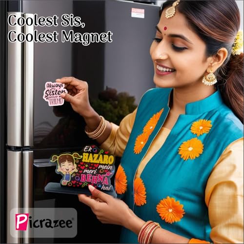 PICRAZEE "Best Sister In The World" Gift For Sister On Her Birthday (1 Pc Ceramic Coffee Mug With Wooden Key Ring) (Best Sister In The World), 330 Ml - Image 3