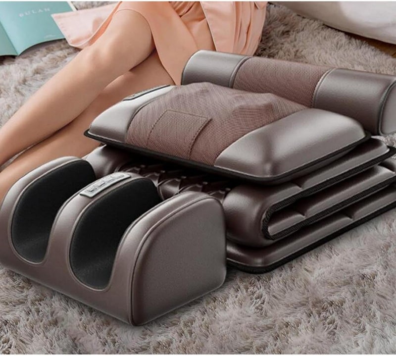 FENGMINGOO Back Shoulder Hips and legs Massager - Adjustable Massage Chair, Ease Stiffness/Tension with 5 Zone Settings, Relax Full, Upper Lower Back Muscles, Roller, Vibration, Soothing Heat（Brown） - Image 1