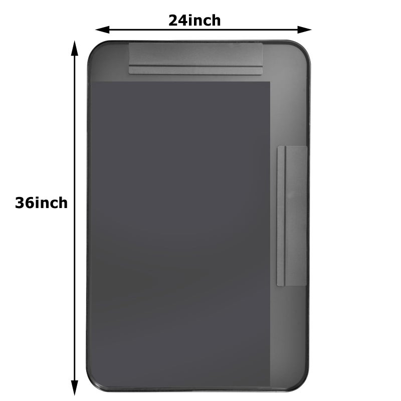 Easly 36x24 Inch Black Bathroom Mirror - Modern Black Rectangle Mirror for Wall with Rounded Corners, Bathroom Mirrors for Vanity, Aluminum Alloy Framed Mirror Hangs Horizontally or Vertically - Image 4