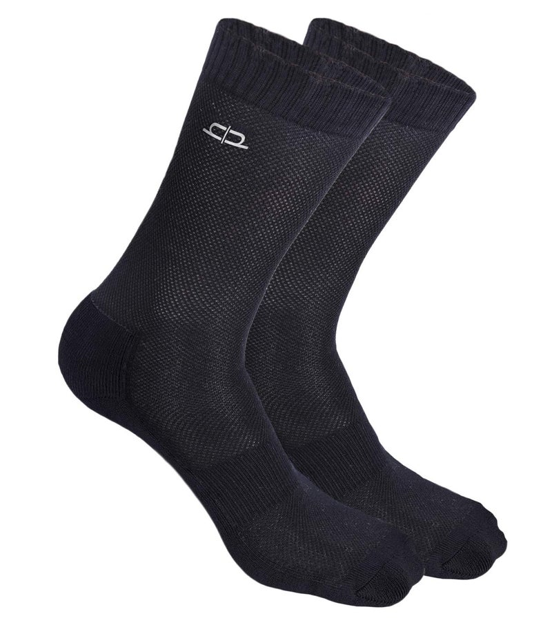 HEELIUM Bamboo Socks For Men, Crew Socks, Formal & Office Wear, Odour Free & Breathable, 3X Softer Than Cotton Socks - Crew Length, Black - Image 1