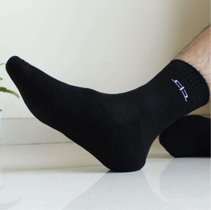 HEELIUM Bamboo Socks For Men, Crew Socks, Formal & Office Wear, Odour Free & Breathable, 3X Softer Than Cotton Socks - Crew Length, Black - Image 4