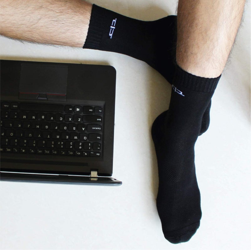 HEELIUM Bamboo Socks For Men, Crew Socks, Formal & Office Wear, Odour Free & Breathable, 3X Softer Than Cotton Socks - Crew Length, Black - Image 5