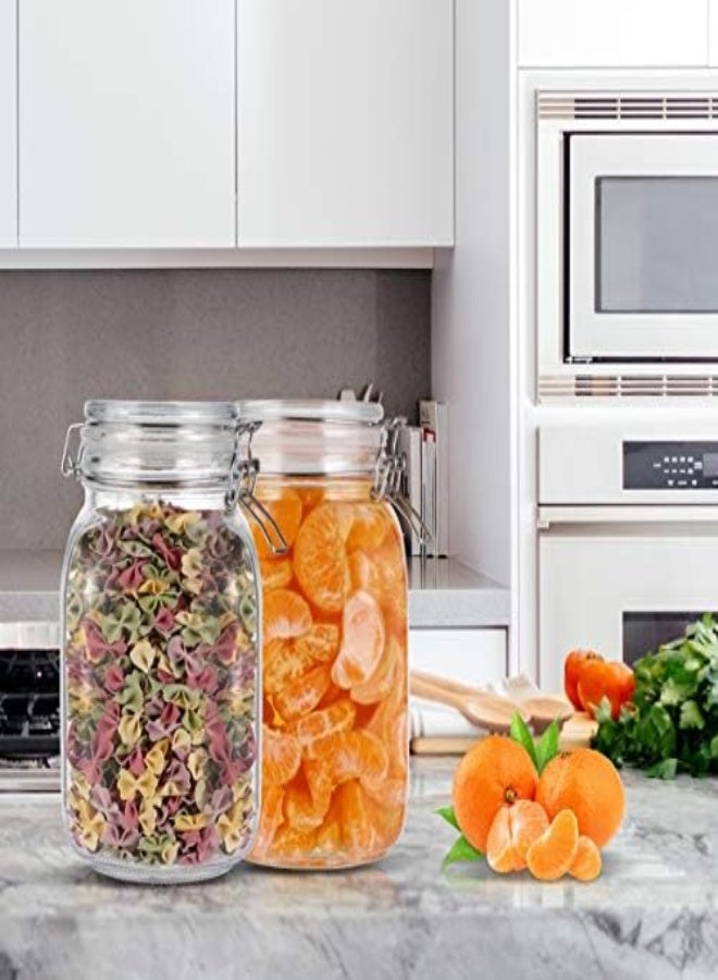 AKDC Yarnow 2 Pieces Glass Food Storage Jars - 1.5L - Image 3