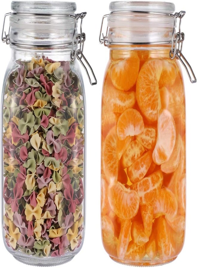 AKDC Yarnow 2 Pieces Glass Food Storage Jars - 1.5L - Image 2