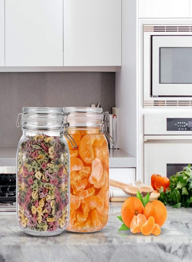 AKDC Yarnow 2 Pieces Glass Food Storage Jars - 1.5L - Image 1